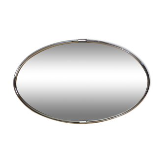 Miroir ovale 51 x 81 cm chrome 1970