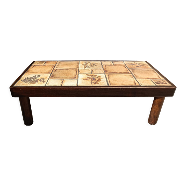 Table basse herbier rectangulaire vintage années 60