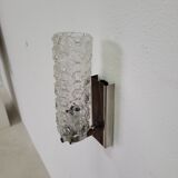 Vintage Scandinavian wall lamp in rosewood and glass 1960s