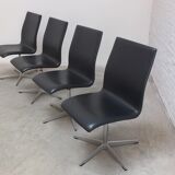 Set of 6 'Oxford' swivel chairs by Arne Jacobsen for Fritz Hansen, 1965