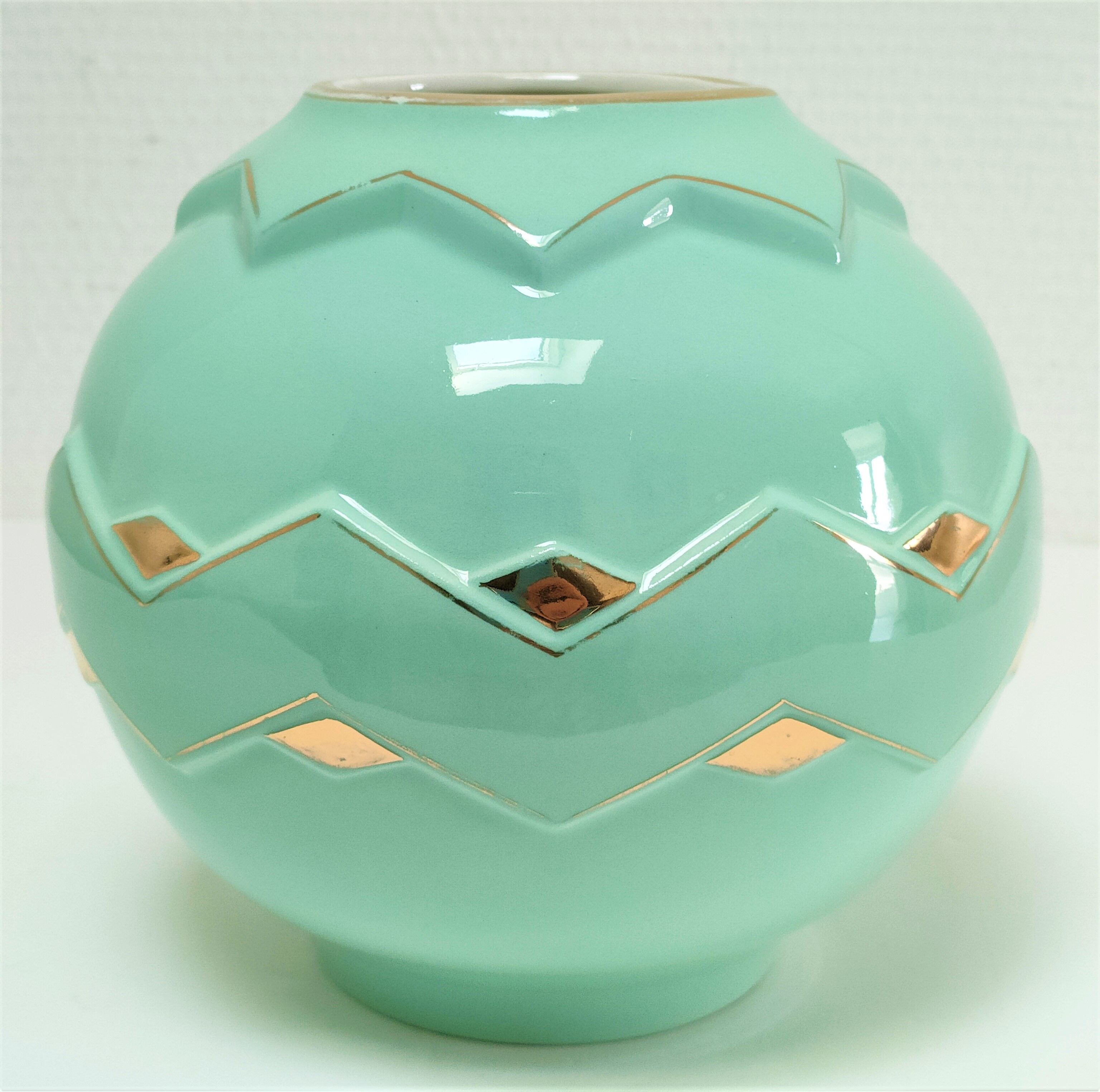 Vase boule art déco céramique émaillée moulin des loups