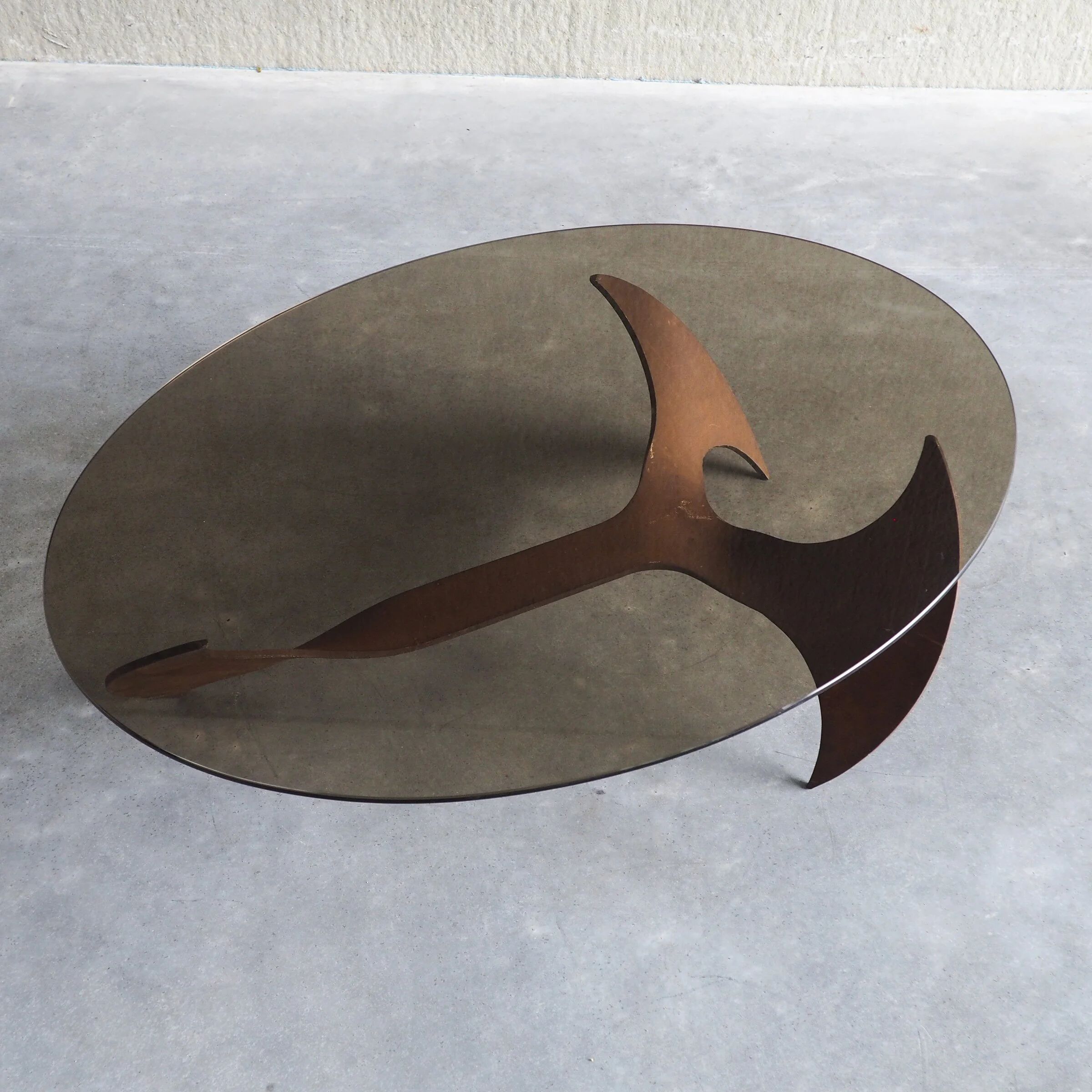Propeller oval coffee table by Knut Hesterberg for Ronald Schmitt