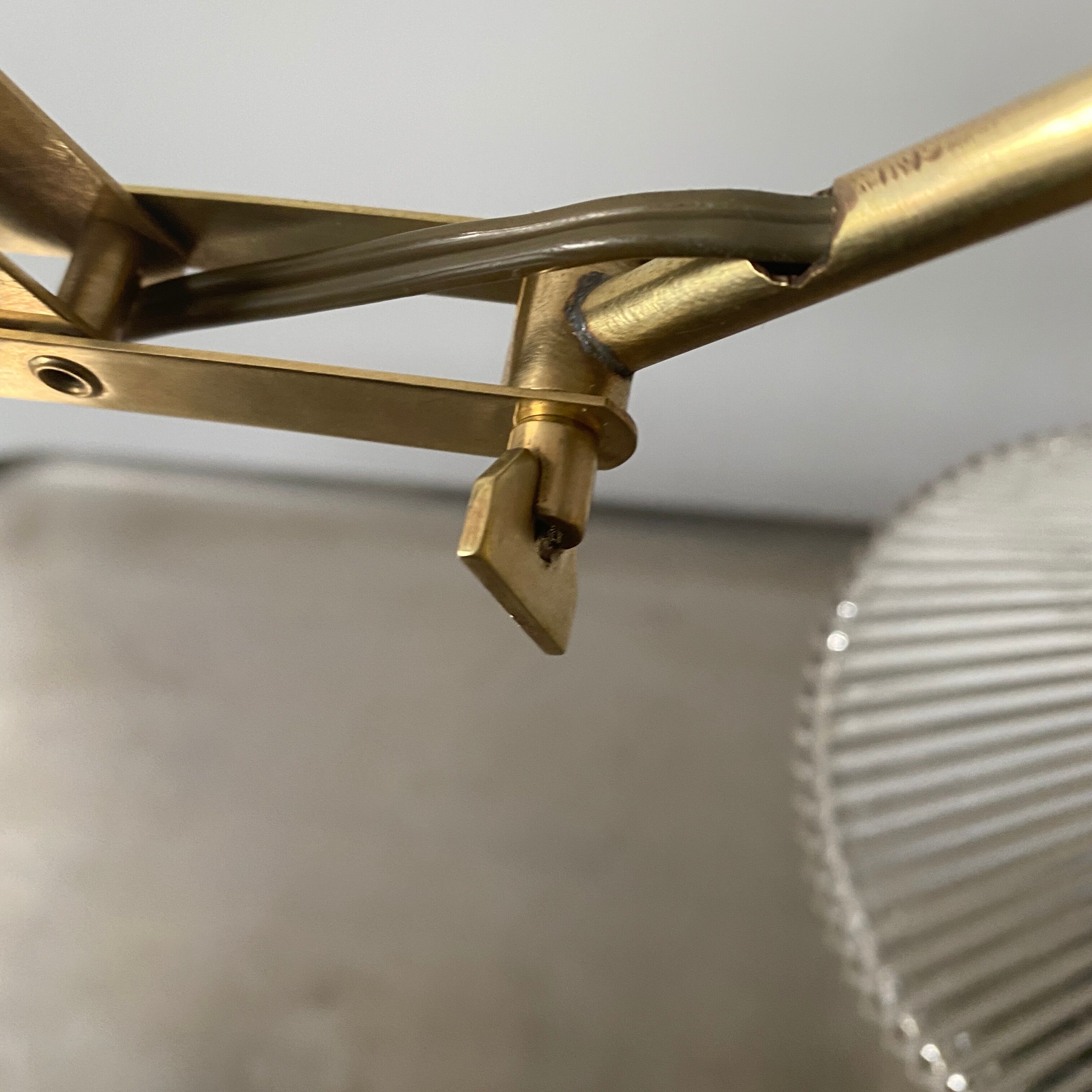 Old vintage brass accordion lamp