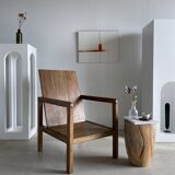 Armchair in natural wood (teak) minimalist design