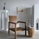 Fauteuil en bois naturel (teck) design minimaliste