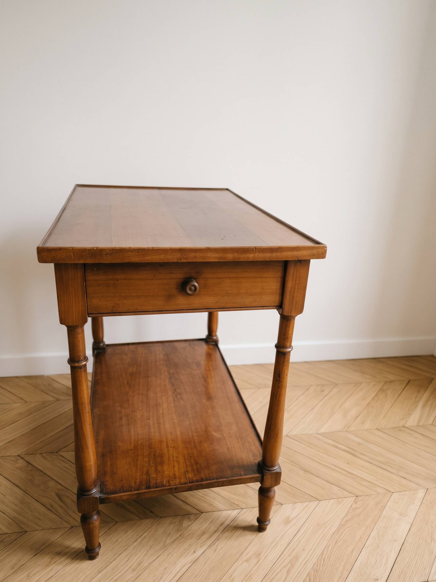 Pair of antique solid wood bedside tables
