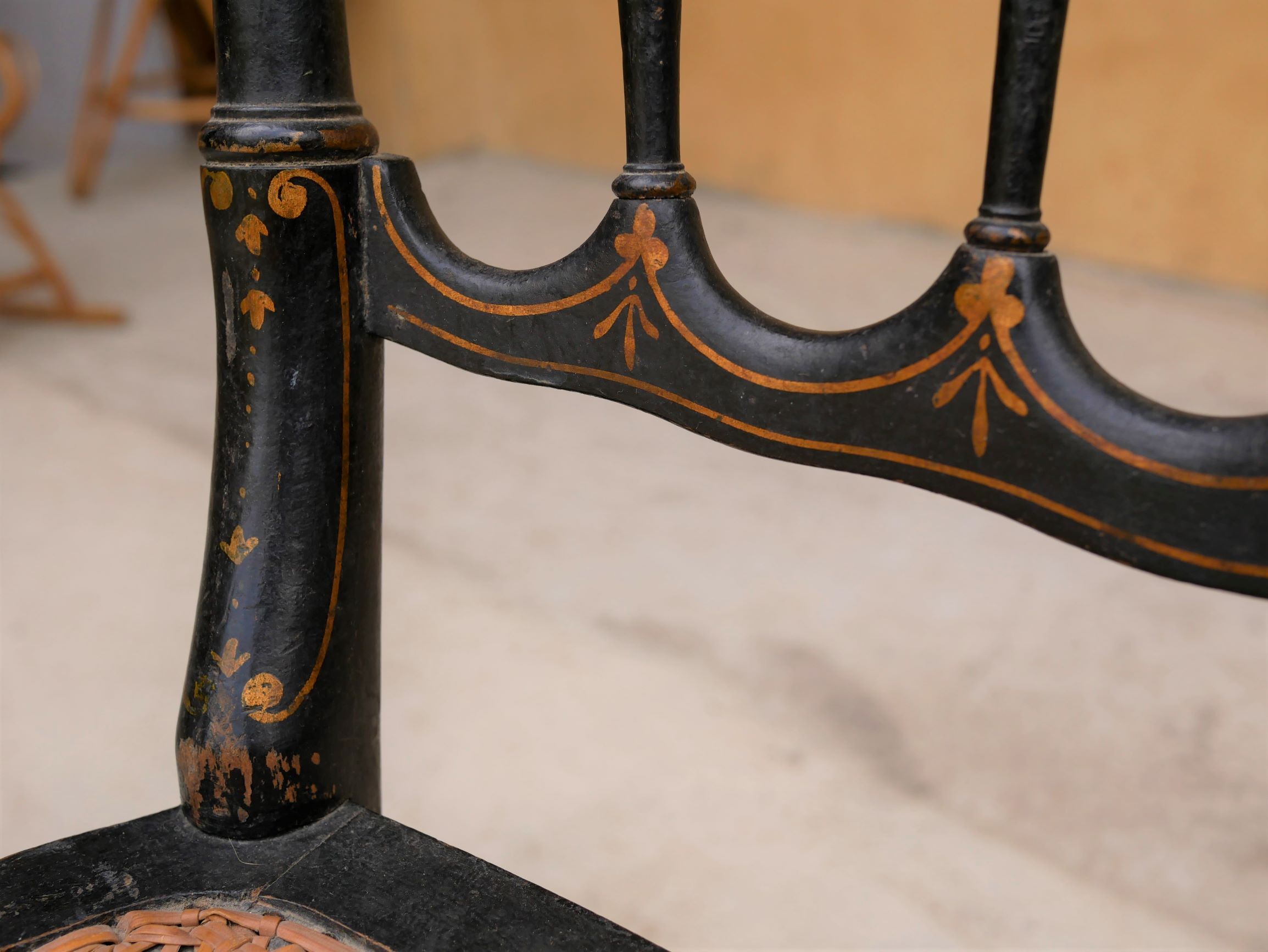 Napoleon III wooden and canning chair, 1920s