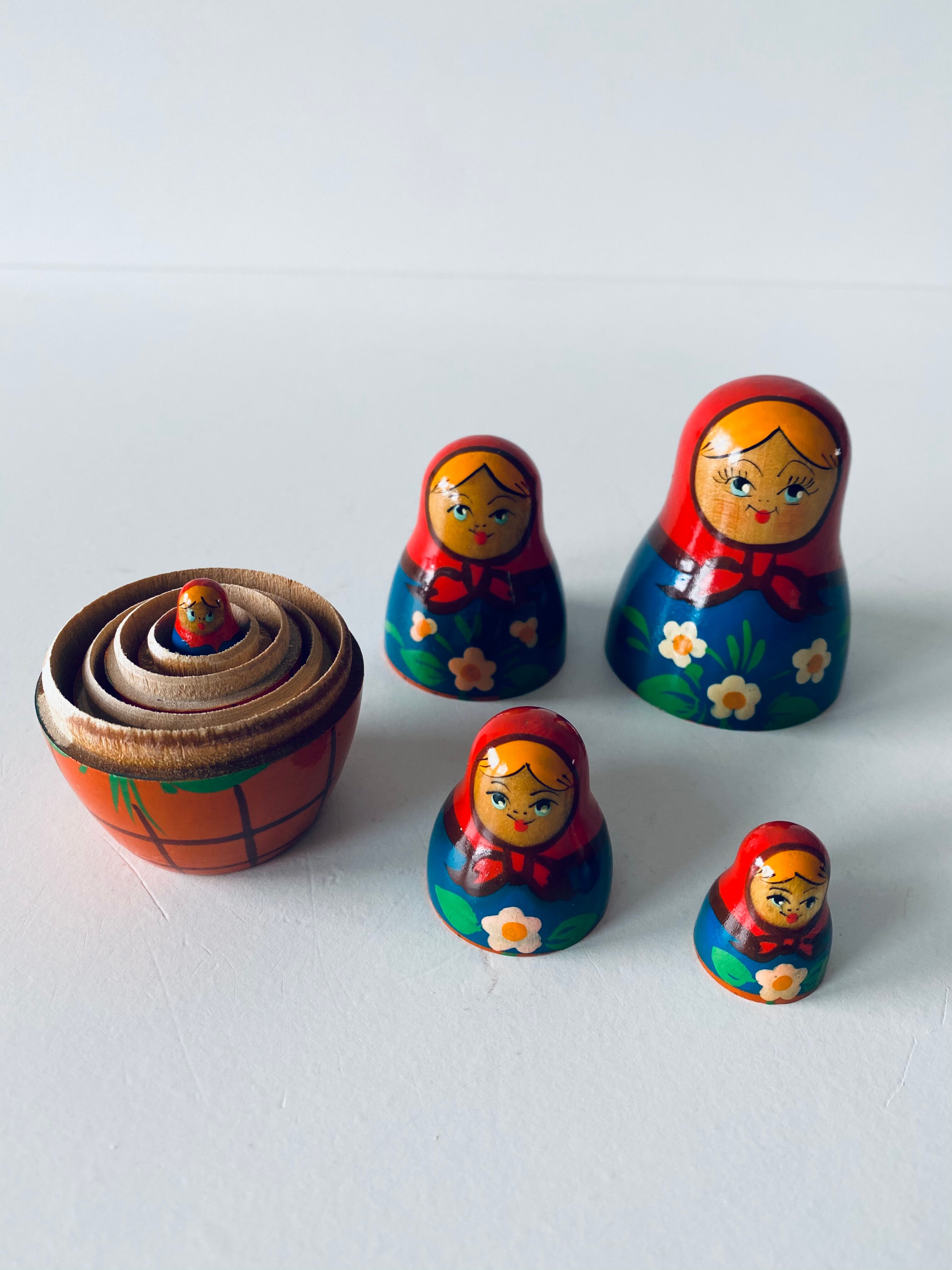 Ancient Matriochka, vintage Russian dolls