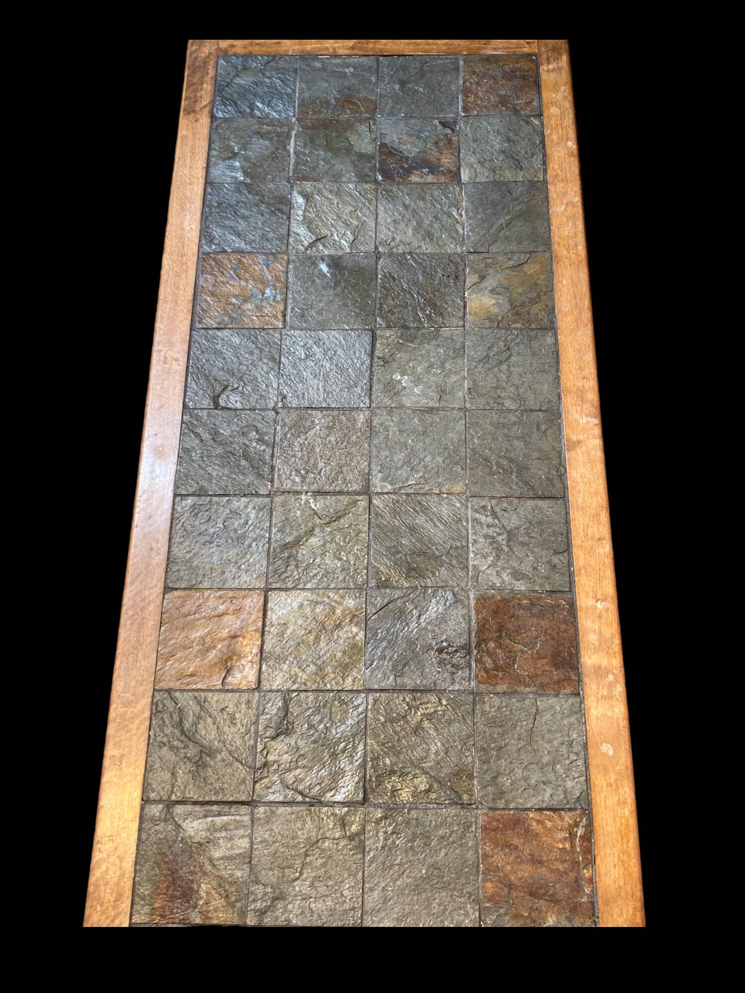 Wood and stone coffee table