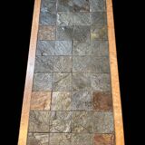 Wood and stone coffee table