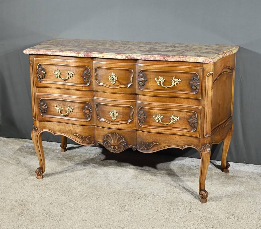 Walnut Sauté Crossbow Commode, Louis XV style – Early 20th century