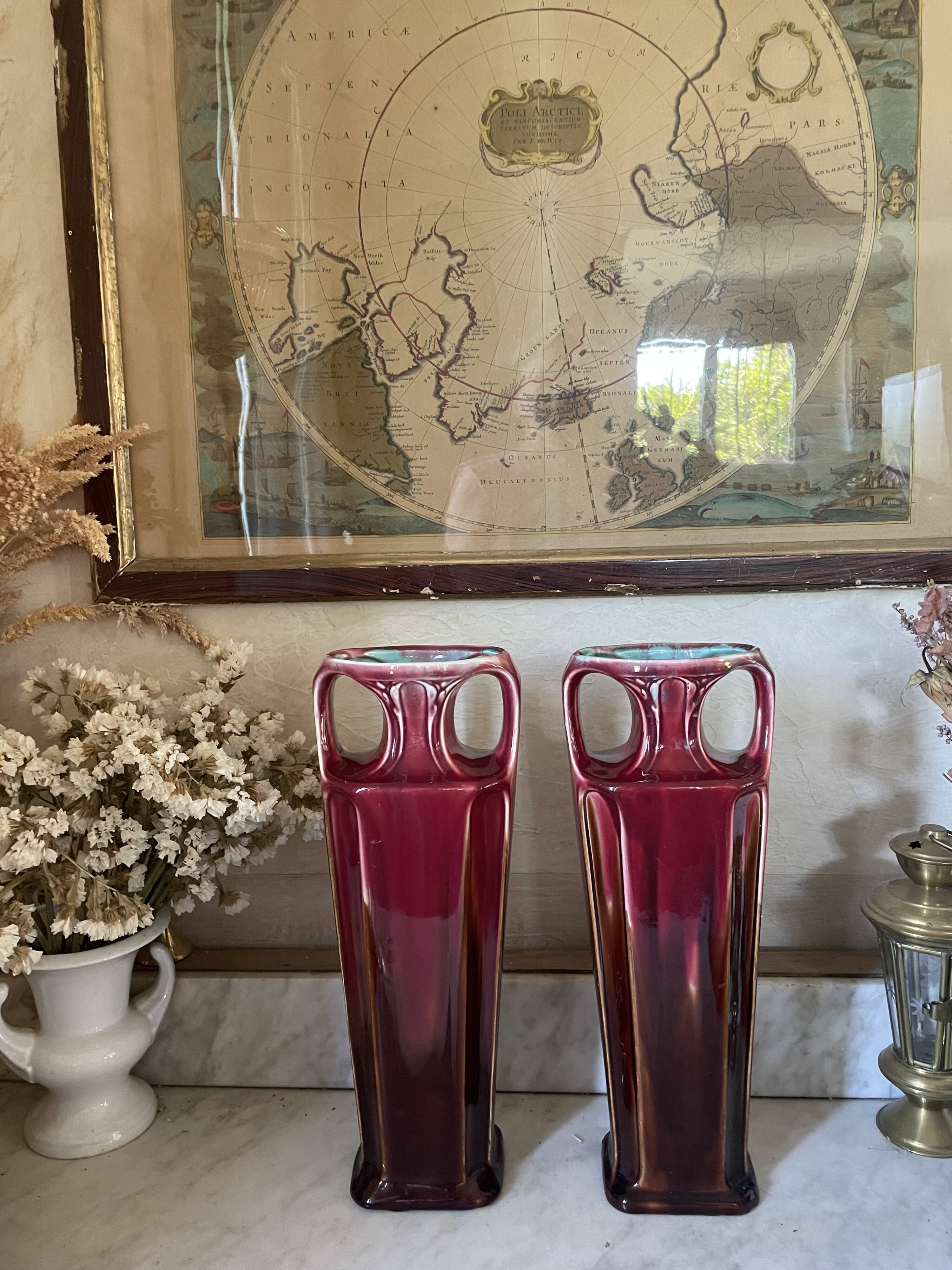 Pair of Orchies Art Deco vases