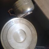 White metal plate and cup