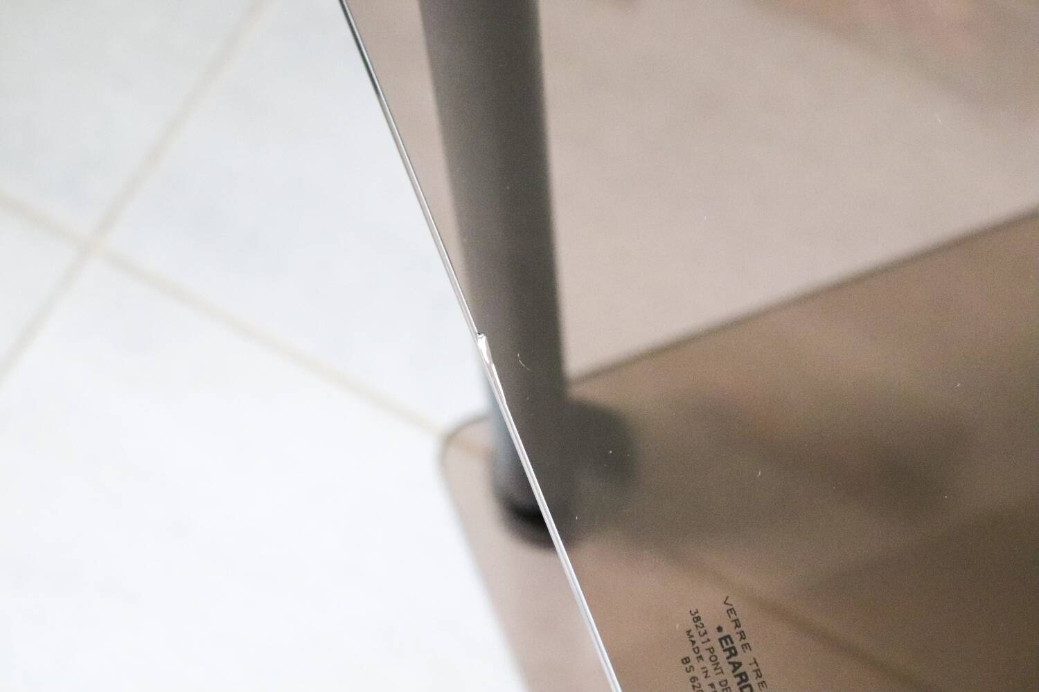 Erard tempered glass coffee table on wheels