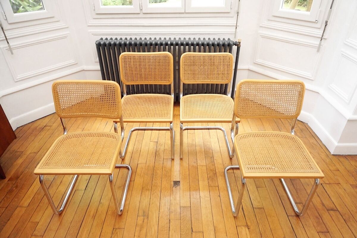 Lot of 4 Cesca B32 chairs by Marcel Breuer