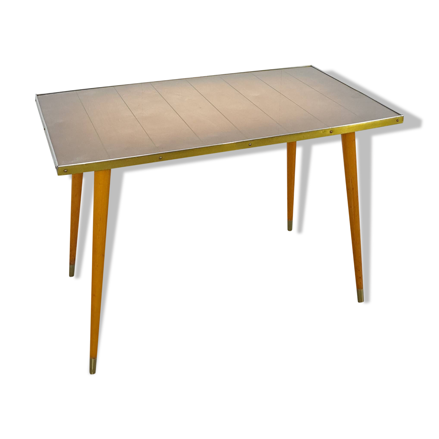 Koffie tafel hout met glazen blad vintage salontafel