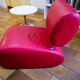 red designer armchair