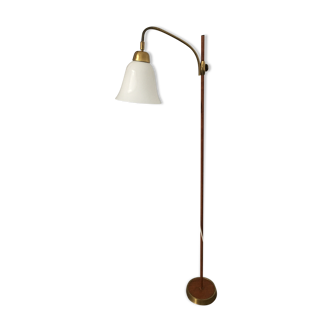 Lampadaire scandinave opaline teck années 60