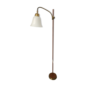 Scandinavian lamp opaline teak 60s