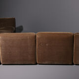 Canapé modulaire en velours brun 1970