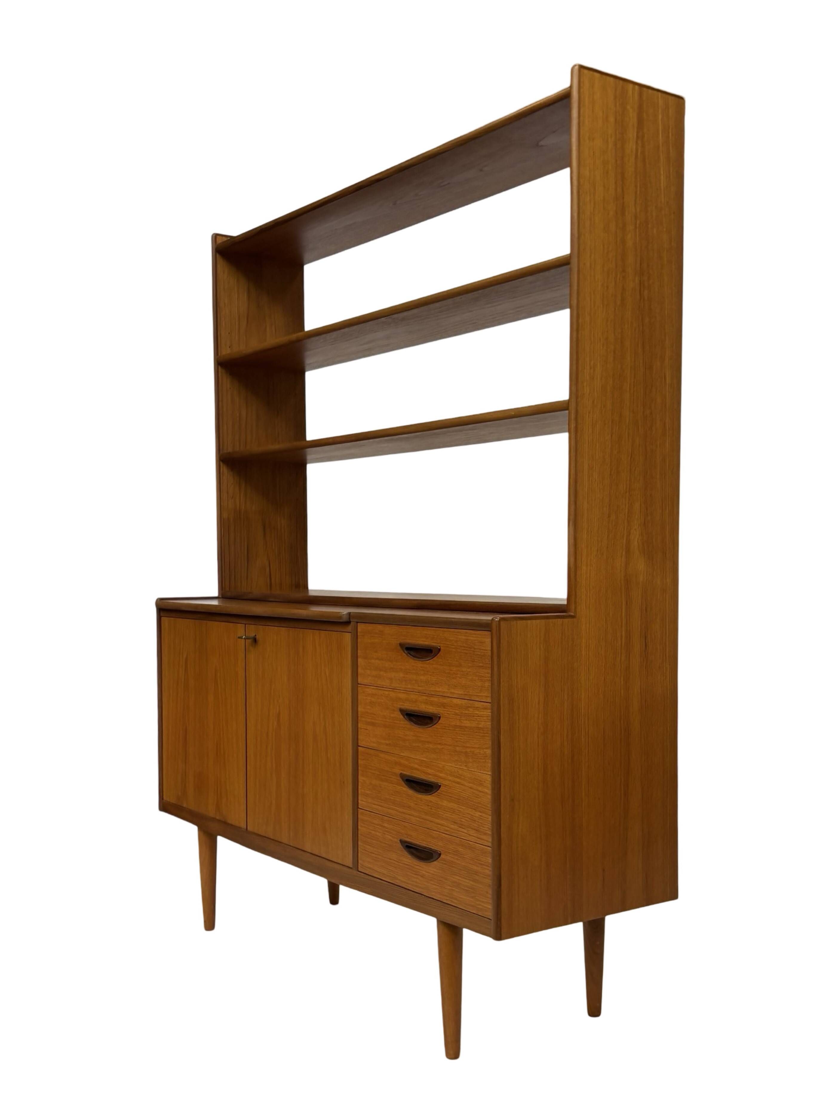Vintage teak wall cabinet bookcase workplace Danish Design 60's