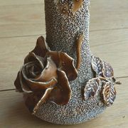 Vase ancien faïence majolique et barbotine