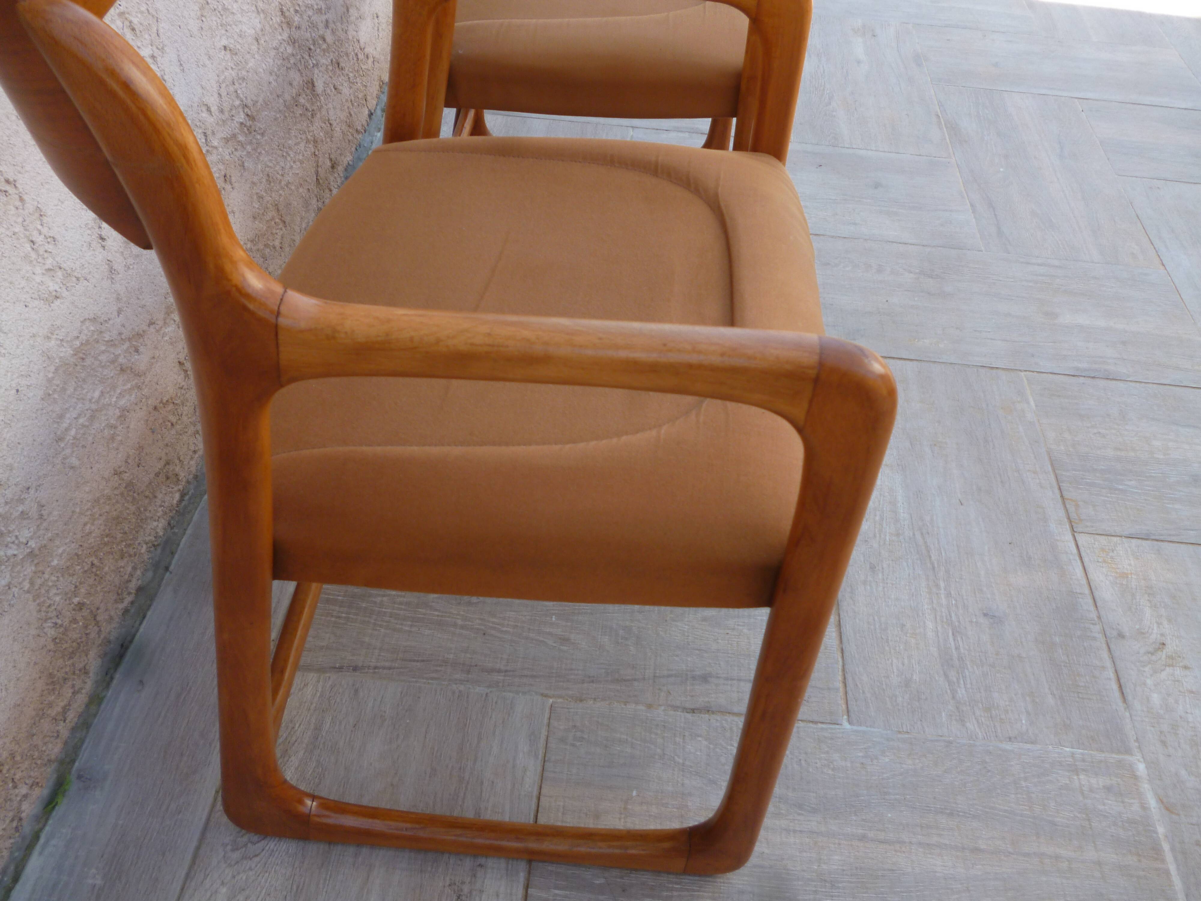 Pair of Baumann armchairs model sled