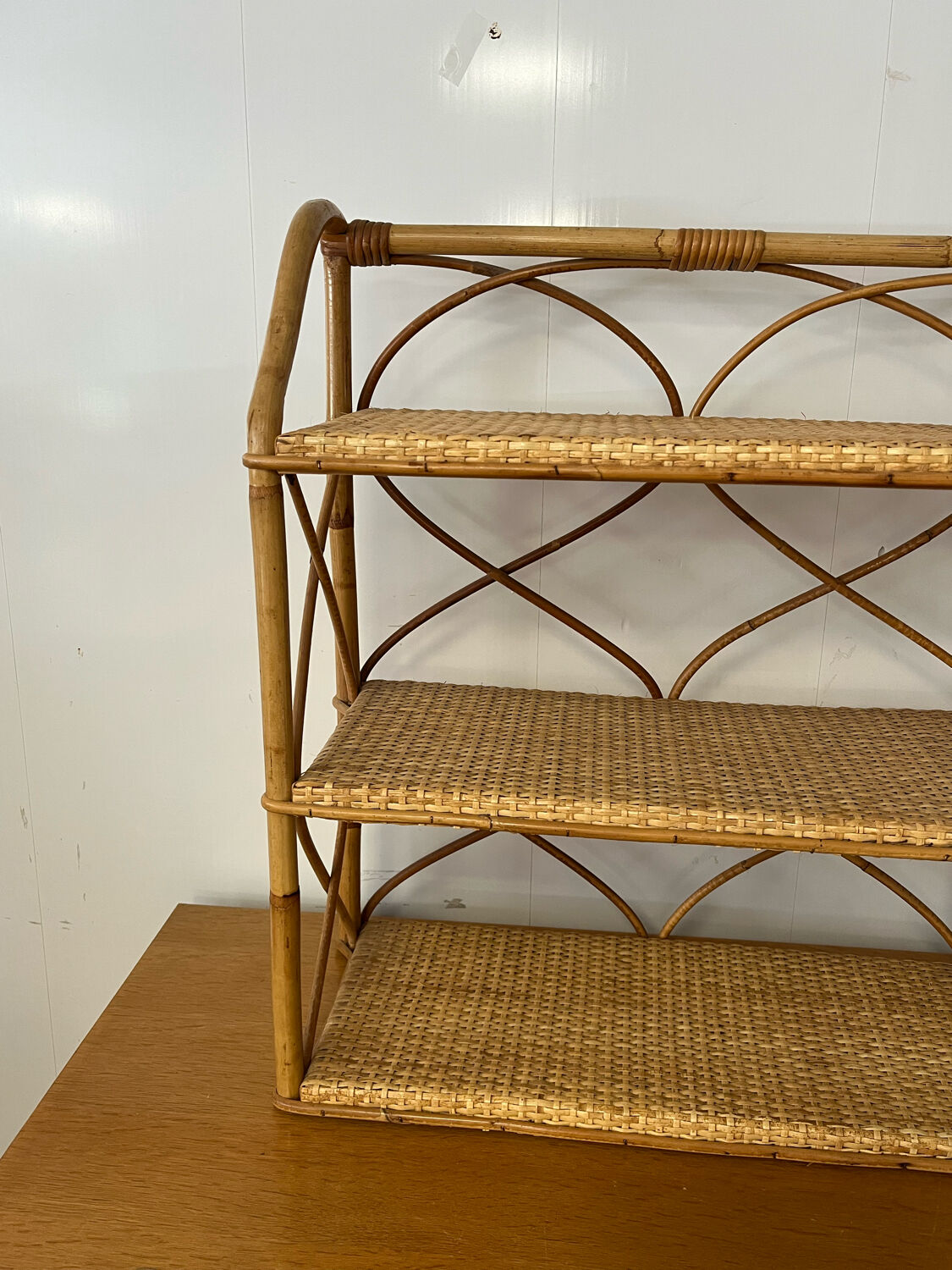 Vintage rattan shelf