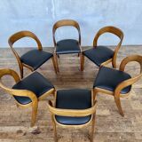 Set of 6 Baumann Gondola bistro chairs in curved wood
