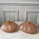 Pair of pink glass suspensions art deco 30s