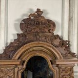Painted carved wooden mirror, 18th century