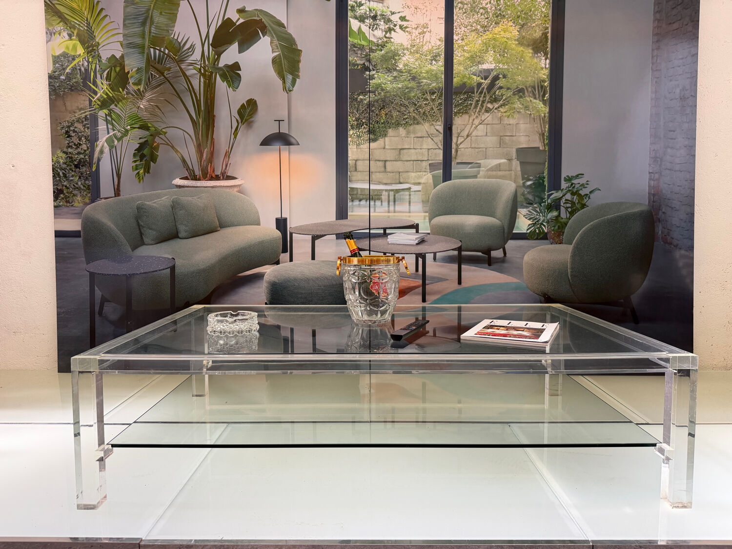 Table basse Altuglass et verre David Lange