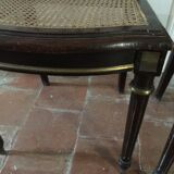 Paire de chaises Napoléon III en acajou filets de laiton doré