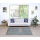 Vintage Handmade Turkish Blue Wool Accent Rug with Floral Design for Home and Office Decor