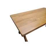 Dutch Blank Oak Monastery Table From Oisterwijk, 1980s