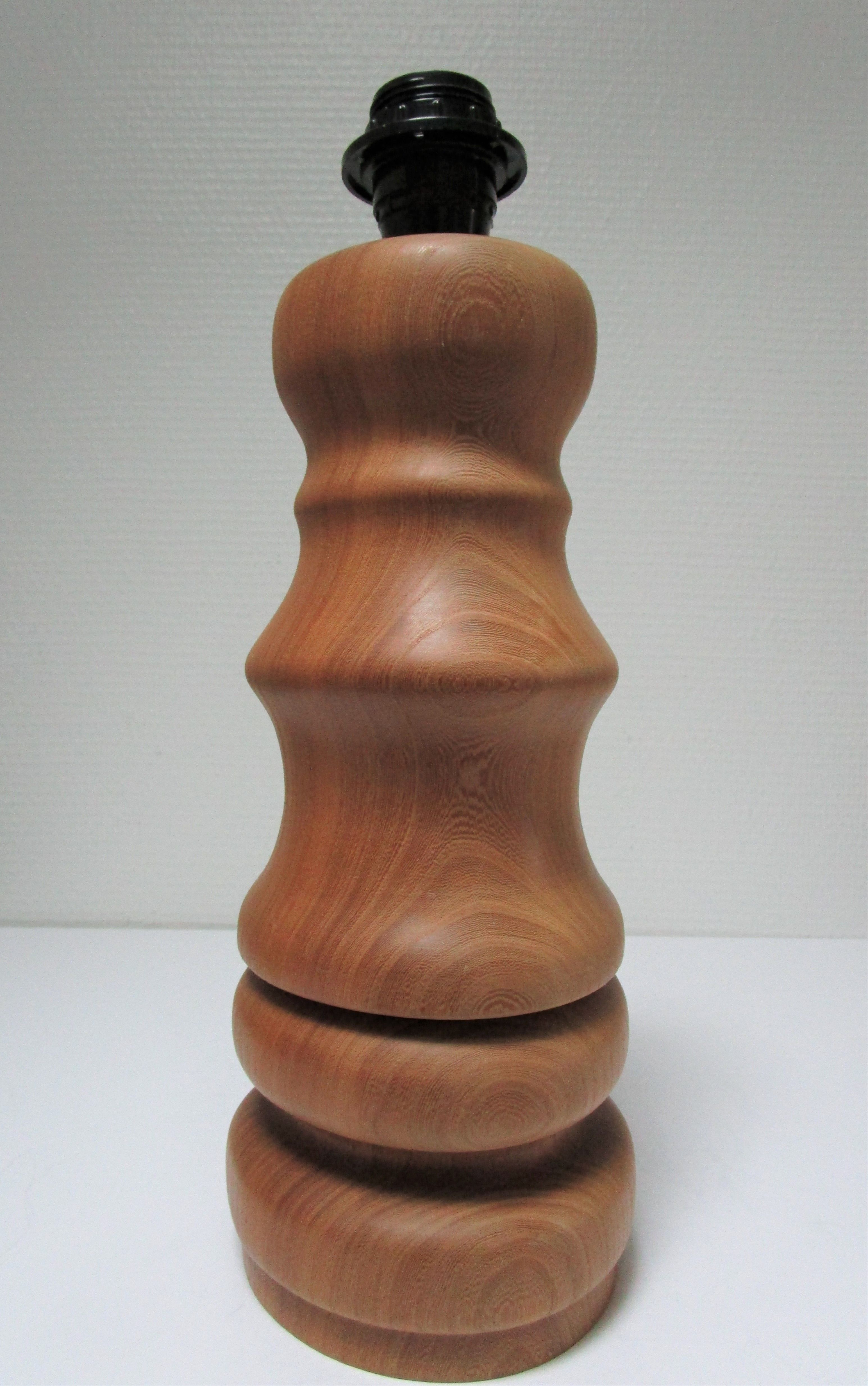 Lamp foot XL solid wood veined turned vintage