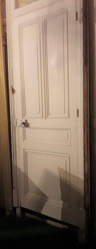 Haussmannian door 83x219 with old glazed transom frame 100x310 interior