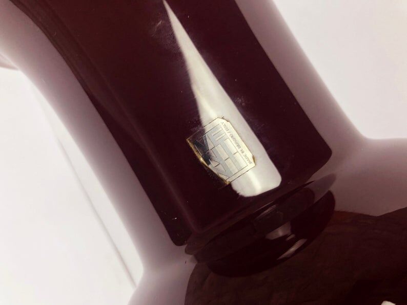 ‘Opalino’ burgundy Murano glass vase by Paolo Venini