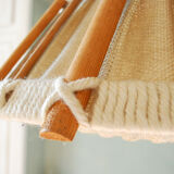 Vintage suspension wood, linen and wool