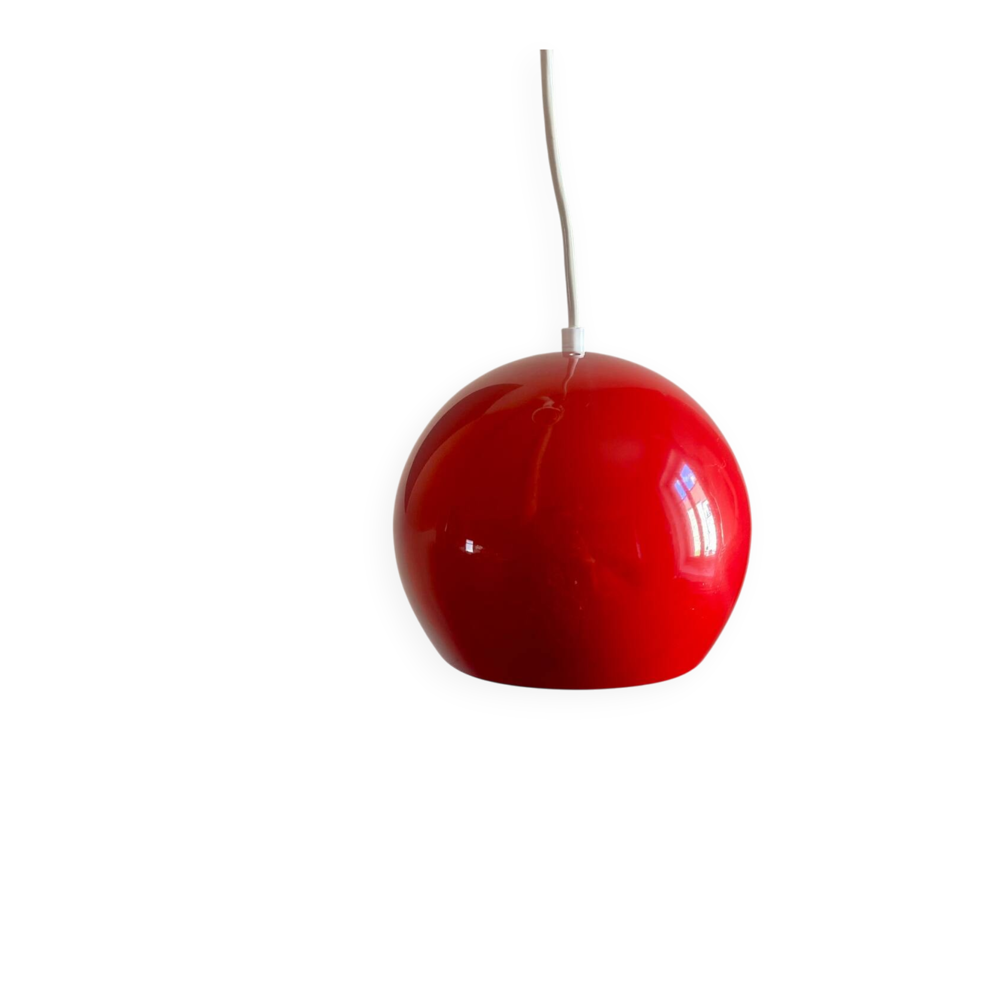 Vintage 70s red ball chandelier