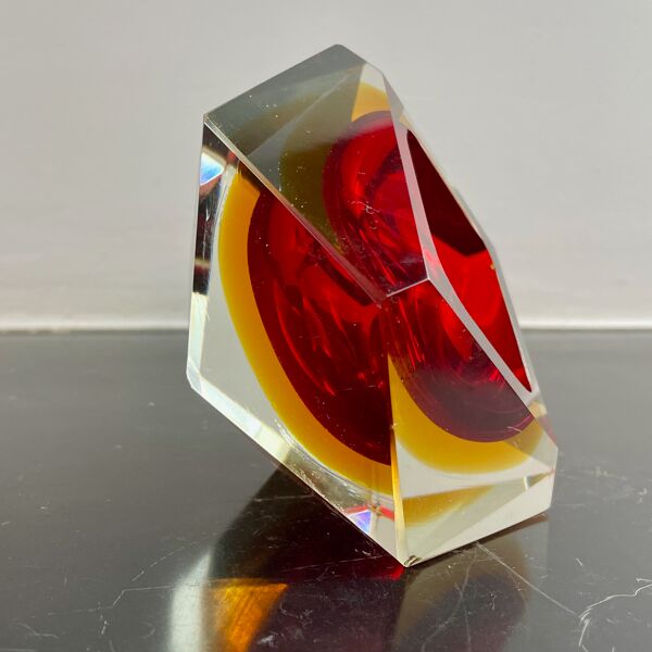 Cendrier vintage en verre de Murano Sommerso, circa 1950
