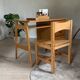 Vintage oak compass foot desk