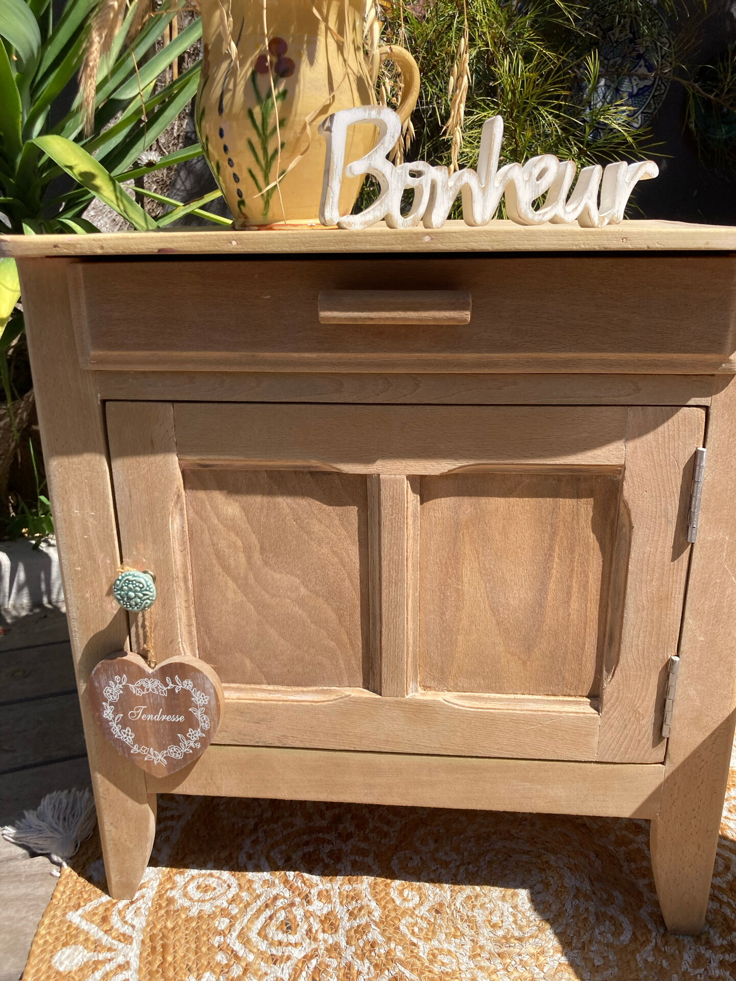 Parisian buffet (jam cupboard) in raw beech / drawer.