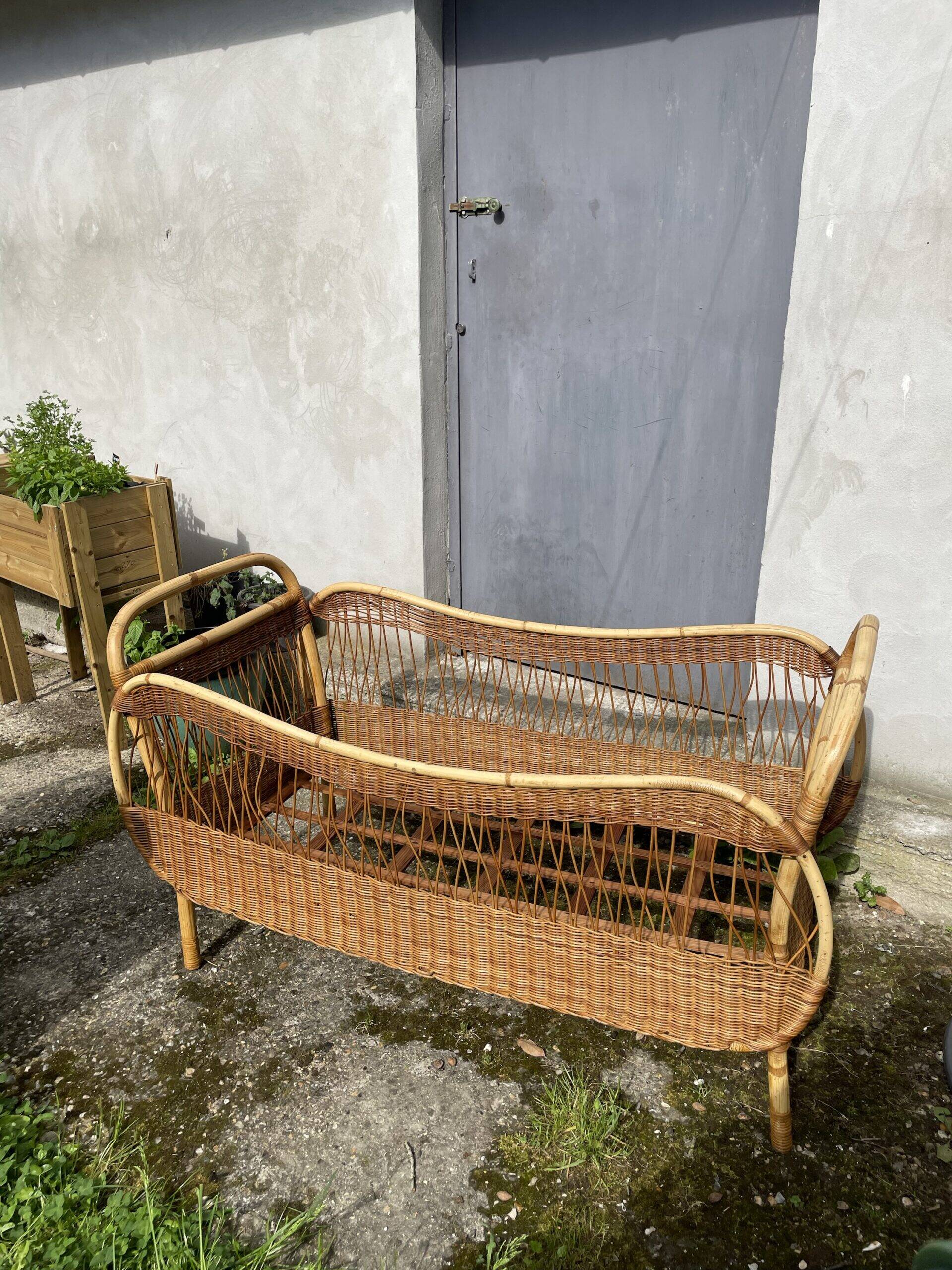 Rattan children's bed