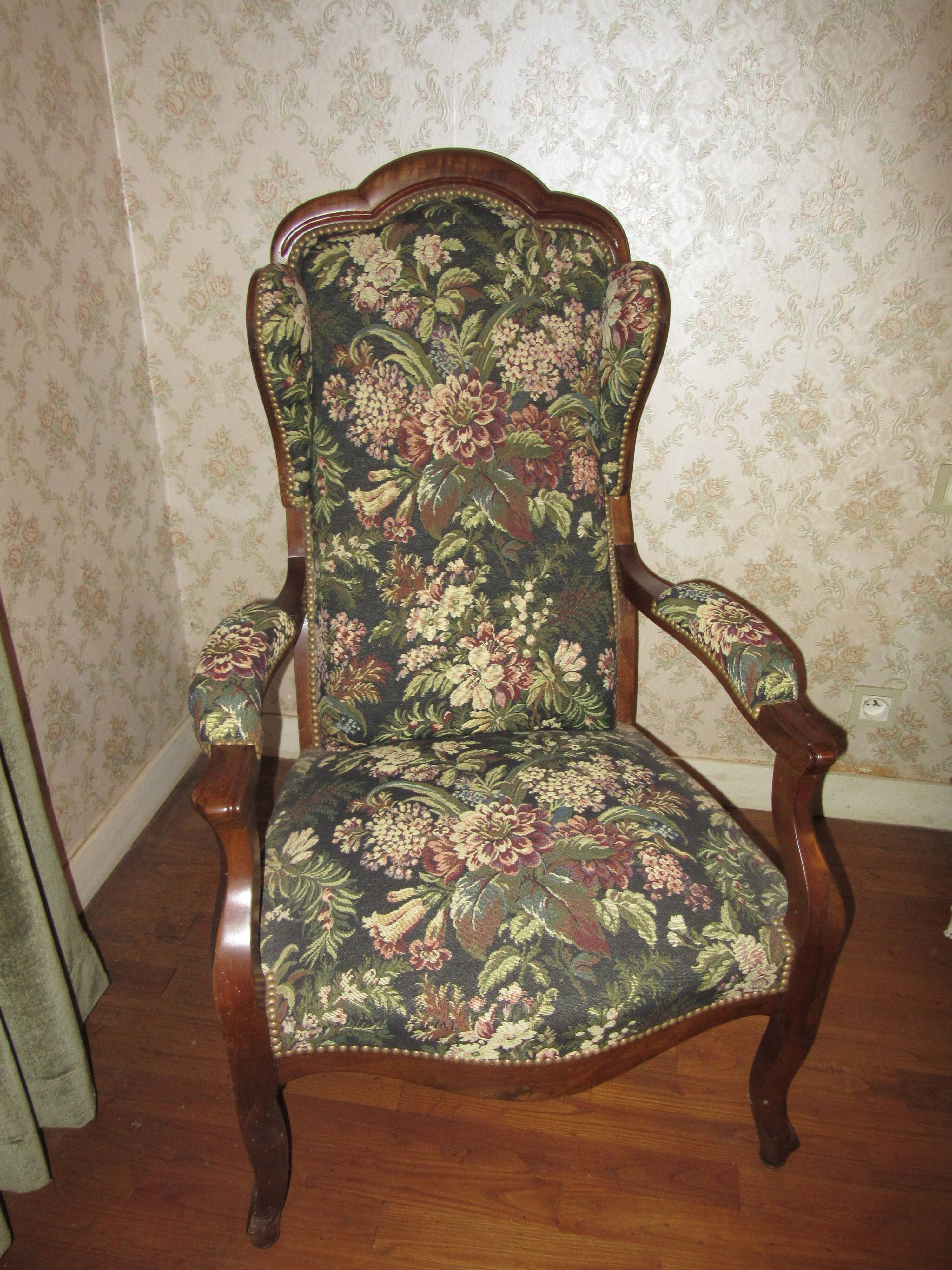 Two Voltaire armchairs