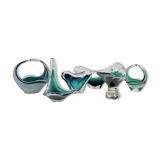 Set of 6 pieces of modern mid-century art glass "Shell", Flygfors Sweden 1955