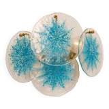 Blue Glass Disc Wall Light Vistosi, Italy, 1960s