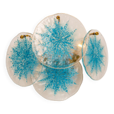 Blue Glass Disc Wall Light Vistosi, Italy, 1960s