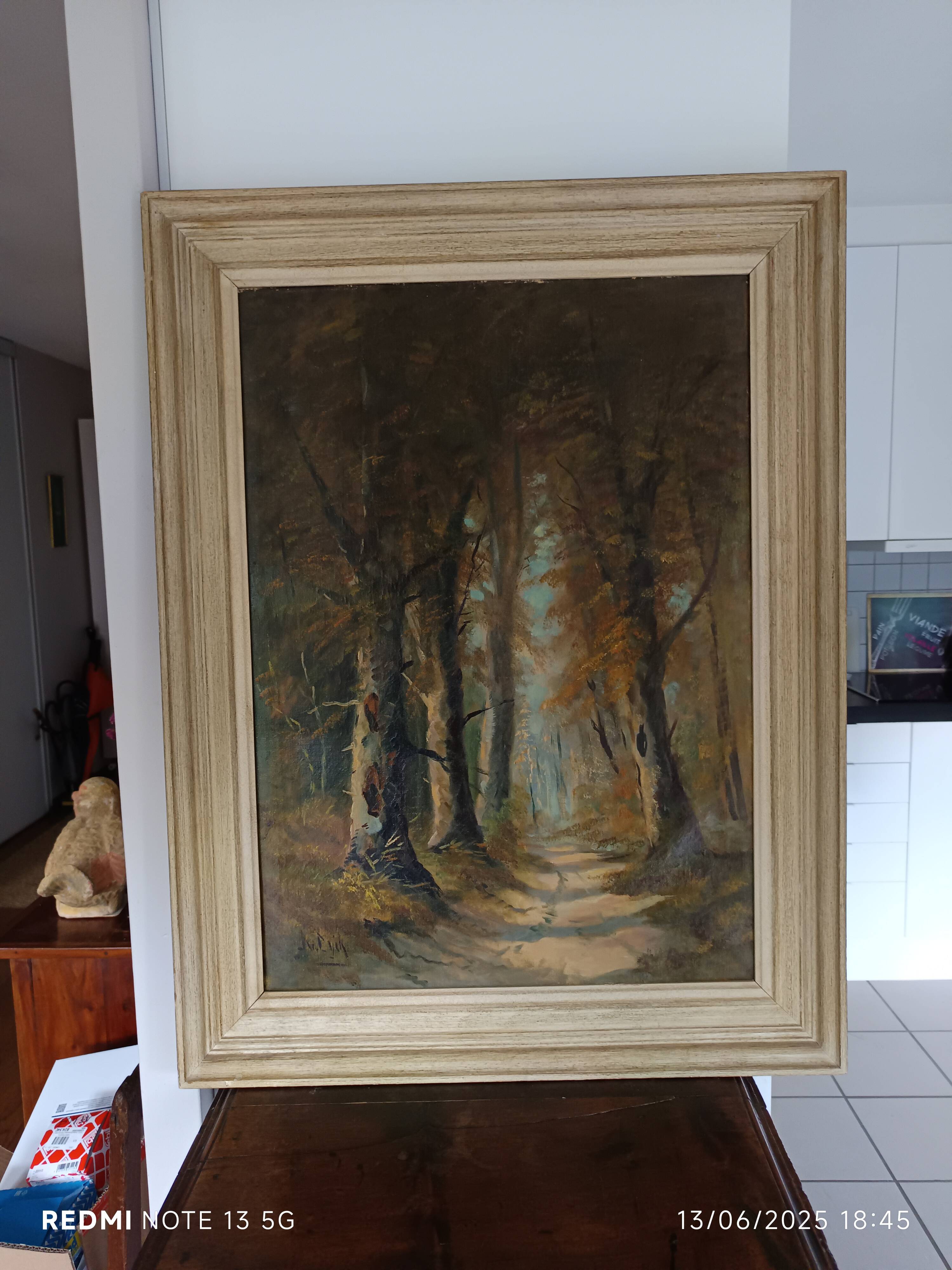 Oil on canvas Undergrowth signed Adolf Philippus Van Dijk (1859-1924)