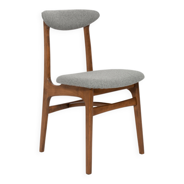 Chaise en laine grise de style milieu du siècle conçue par Rajmund Halas, Pologne, années 1960